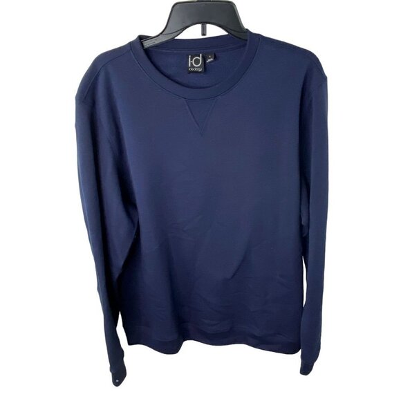 ID Ideology Mens Fleece Pullover Crewneck Sweatshirt Navy Size S - Picture 2 of 6